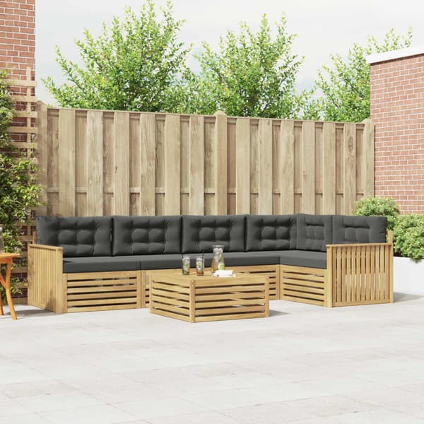 Utomhussoffset 6 pcs Vit och antracit 79 x 79 x 37 cm Polyester