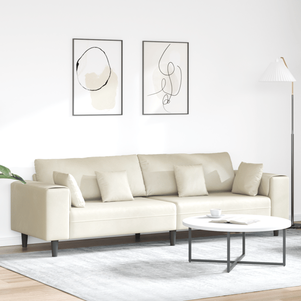 Soffa Kräm 250 x 77 x 76 cm Sammet