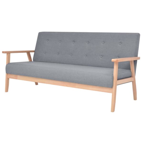 Soffgrupp 2 delar tyg ljusgrå