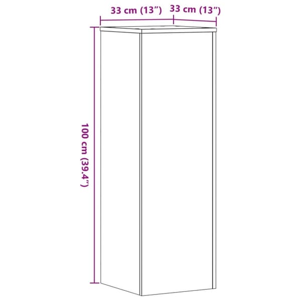 Växtställ vit 33x33x100 cm konstruerat trä