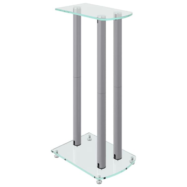 vidaL Högtalarstativ 2 st härdat glas 3 pelare silver