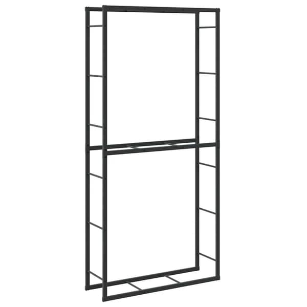 Vedställ svart 100x30x209 cm stål