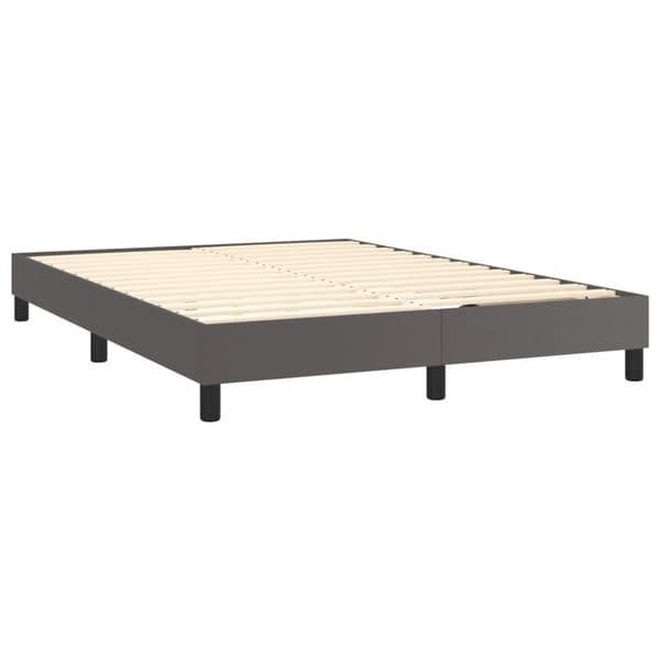 Boxspring-sängram grå 140x200 cm konstläder