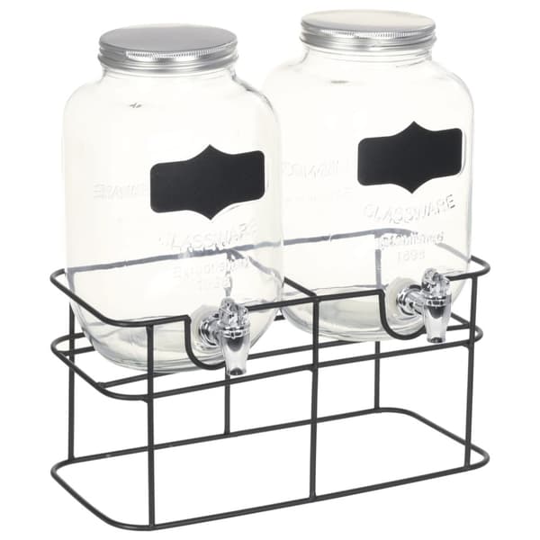 Glasbehållare 2 st med stativ 2 x 4 L