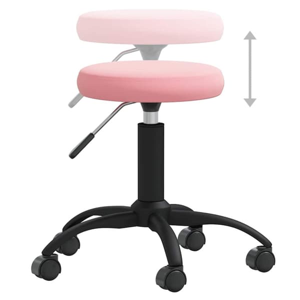 Snurrstol för kontor rosa sammet