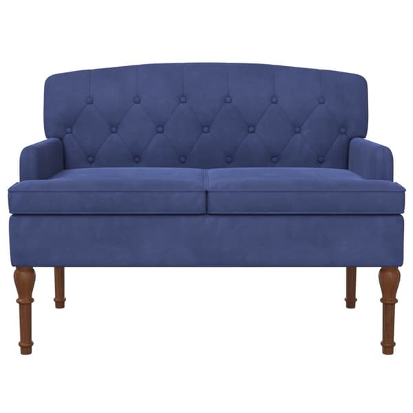 Loveseat med knapprapport Polisblå 111 x 65 x 79 cm Sammet