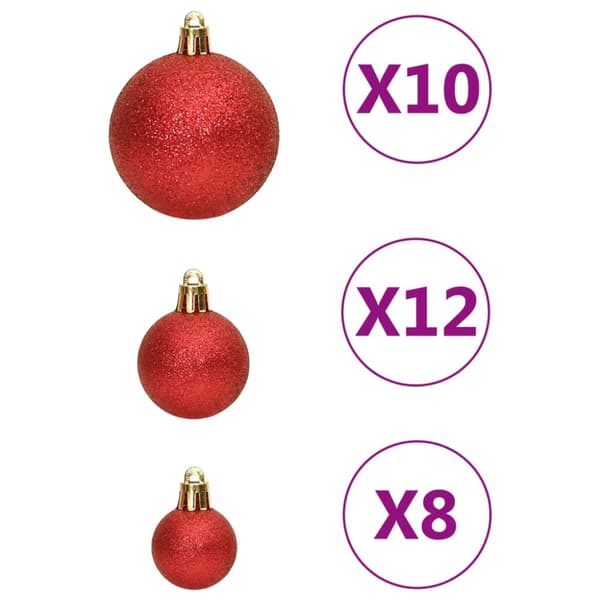 Julgranskulor 111 delar röd polystyren