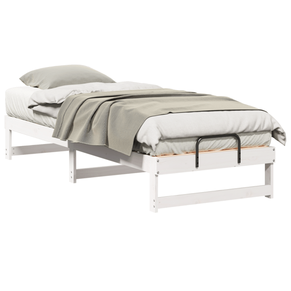 Sängram Vit 80 x 200 cm Massiv furu