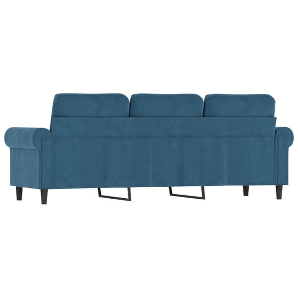 3-sitssoffa blå 180 cm sammet