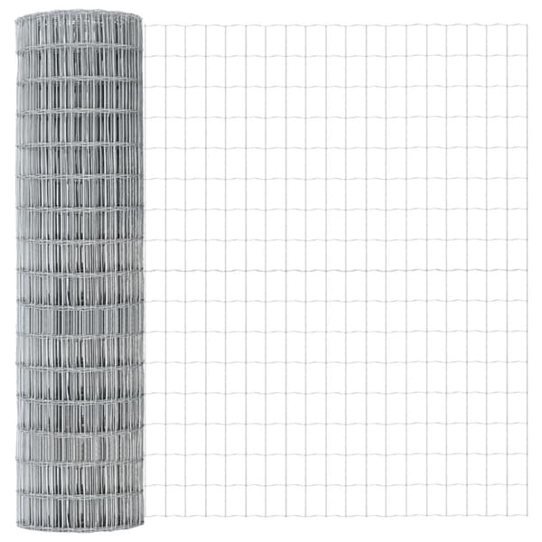 Stängsel med stolpe Silver 1 x 10 m Stål