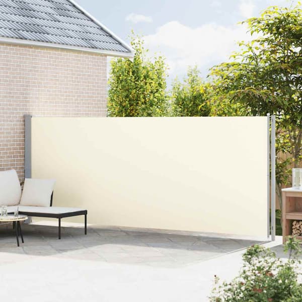 Infällbar sidomarkis 180x600 cm gräddvit