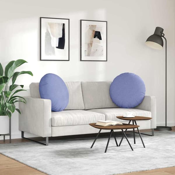 Sittkuddar 2 pcs Jeansblå Ø60 x 21 cm tyg