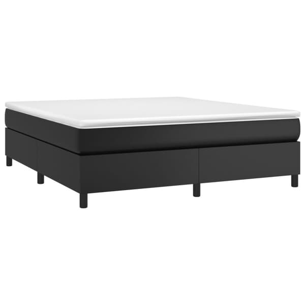 Boxspring-sängram svart 160x200 cm konstläder