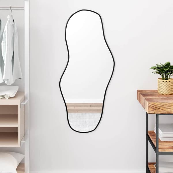 Väggspegel svart 100x45 cm
