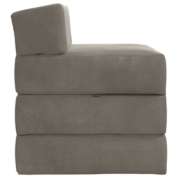 Fällbar Soffbed Ljusgrå 200 x 70 x 10 cm Sammet