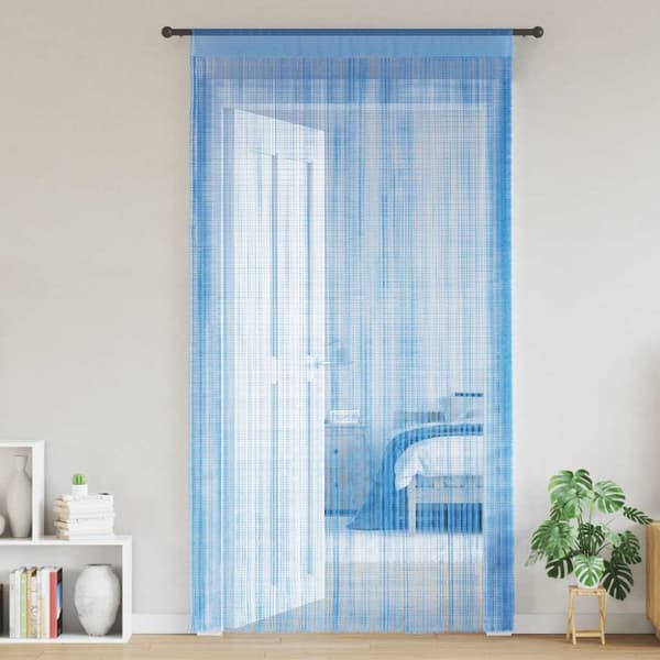 Stränggardiner 2 st ljusblå 100x250 cm