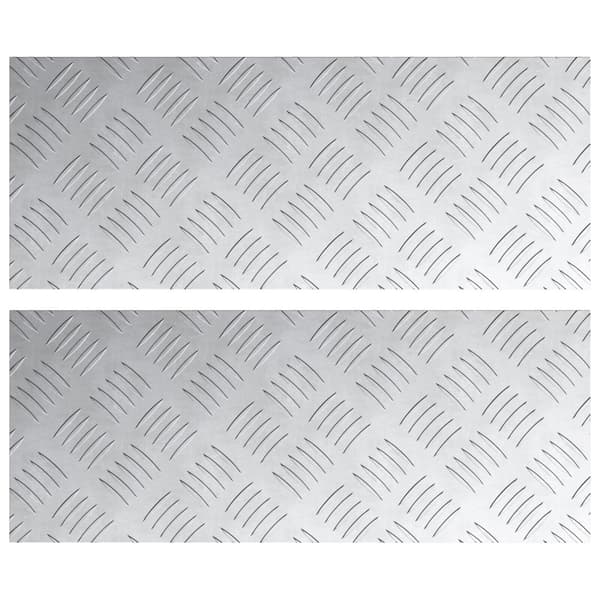 Trappsteg Rektangulär 2 pcs Silver 50 x 20 cm Aluminium