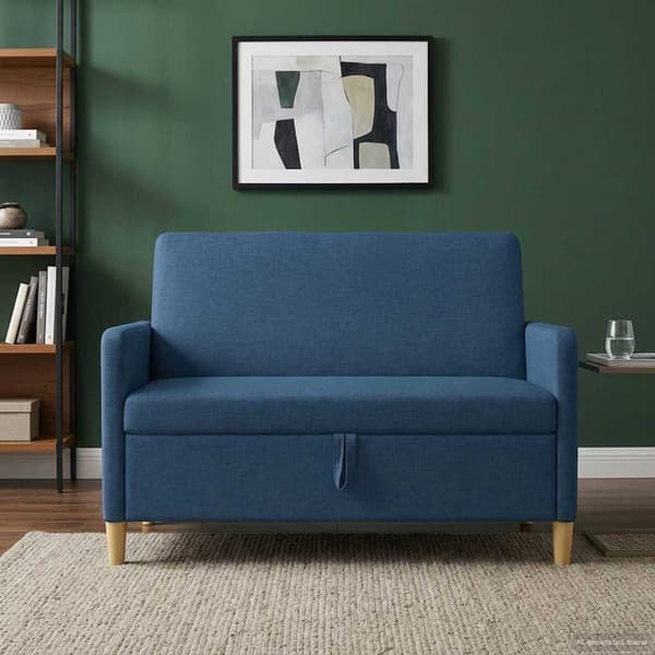 Soffa med förvaring Blå 122 x 78 x 87 cm Polyester