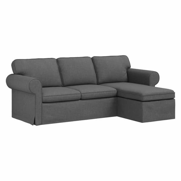 Soffa Mörkgrå 215 x 138 x 80 cm tyg