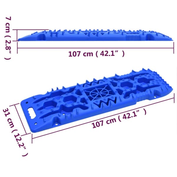 Greppmattor 2 st blå 107x31x7 cm nylon