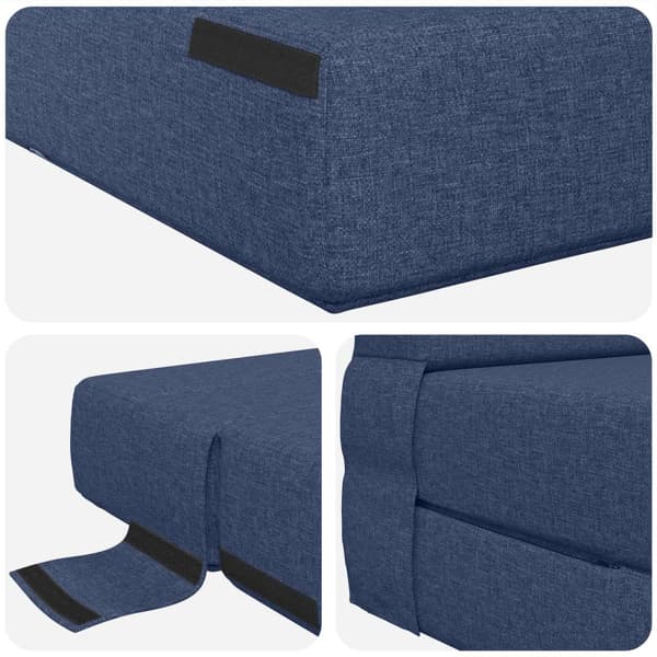 Fällsoffa säng Blå 190 x 70 x 15 cm tyg