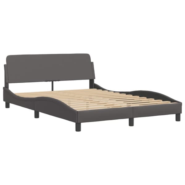 Bed Frame with LED without Mattress "Zadar" Grey 120x200 cm