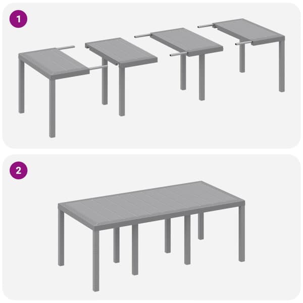 Trädgårdsmöbelset 7 pcs Ljusgrå Polypropylen