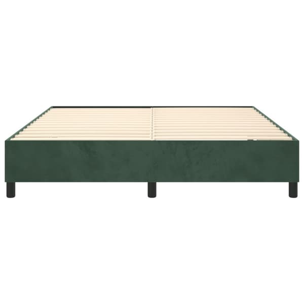 Boxspring-sängram mörkgrön 200x200 cm sammet