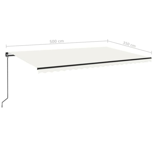 Markis manuellt infällbar 500x350 cm gräddvit