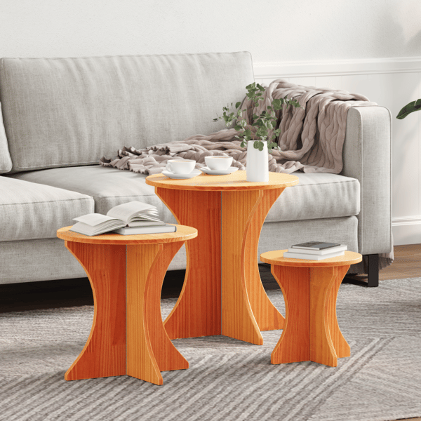 Kaffeebord 3 pcs Vaxbrun