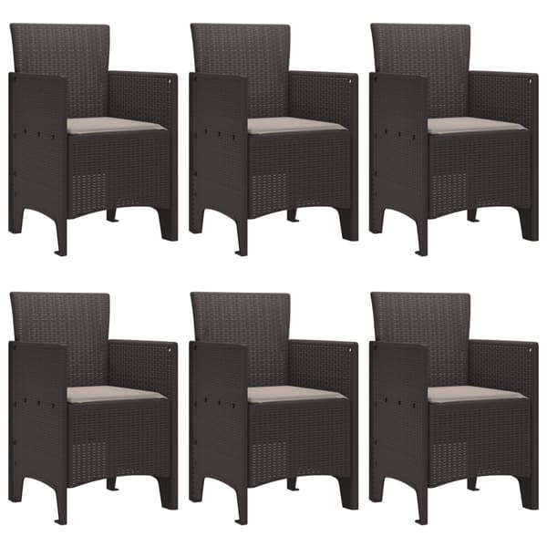 Trädgårdsmöbelset 7 pcs Brun Polt rotting