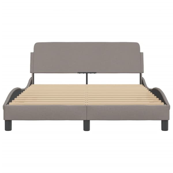 Bed Frame "Dover" Taupe 140x200 cm Fabric