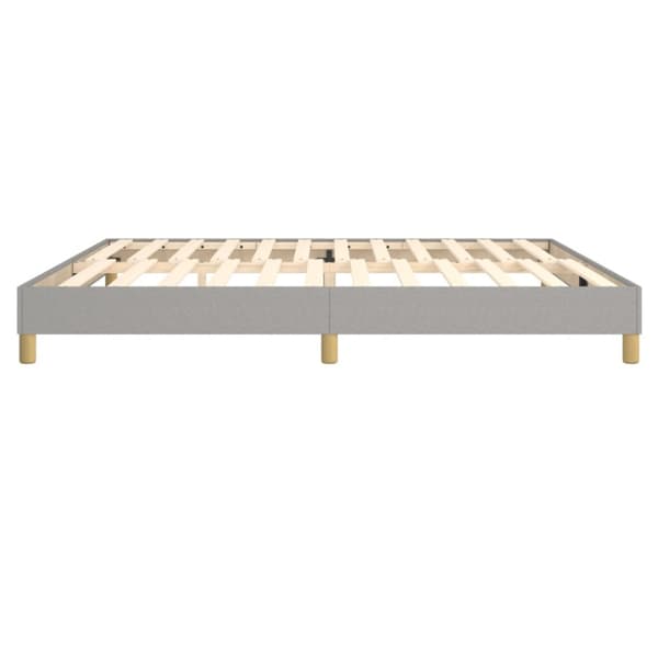 Boxspring-sängram ljusgrå 200x200 cm tyg