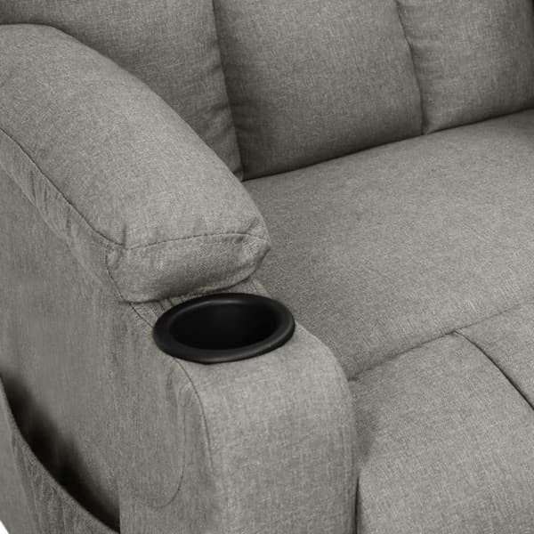 Reclinerfåtölj ljusgrå tyg
