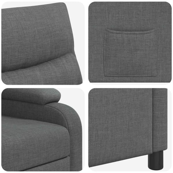 Recliner Mörkgrå Tyg