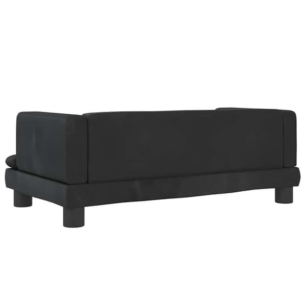 Barnsoffa svart 80x45x30 cm sammet