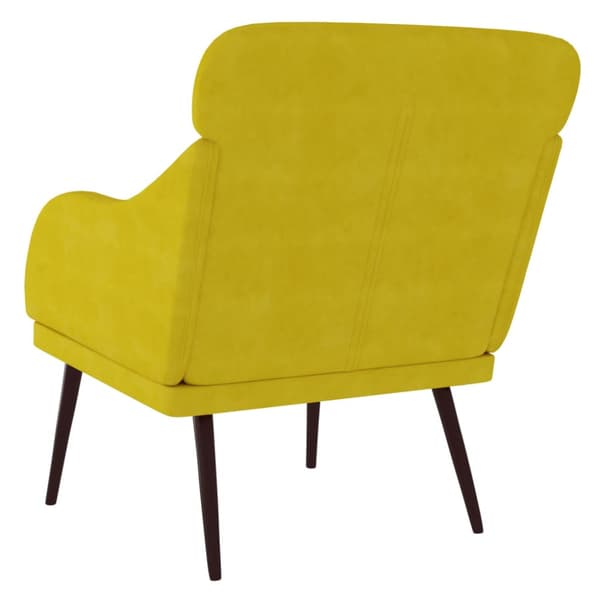 Fåtölj gul 63x76x80 cm sammet