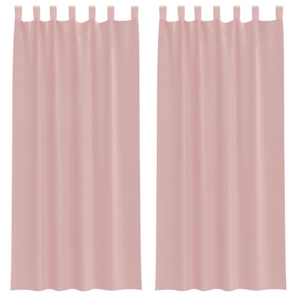 Voile gardiner med stångfickor 2 st rosa