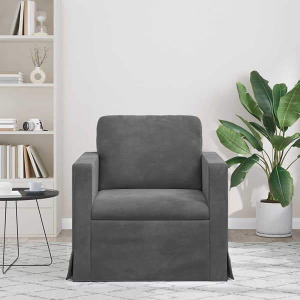 Soffa Mörkgrå 78 x 78 x 80 cm Sammet