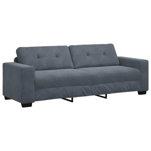 3-sitssoffa mörkgrå 220x78x80 cm sammet