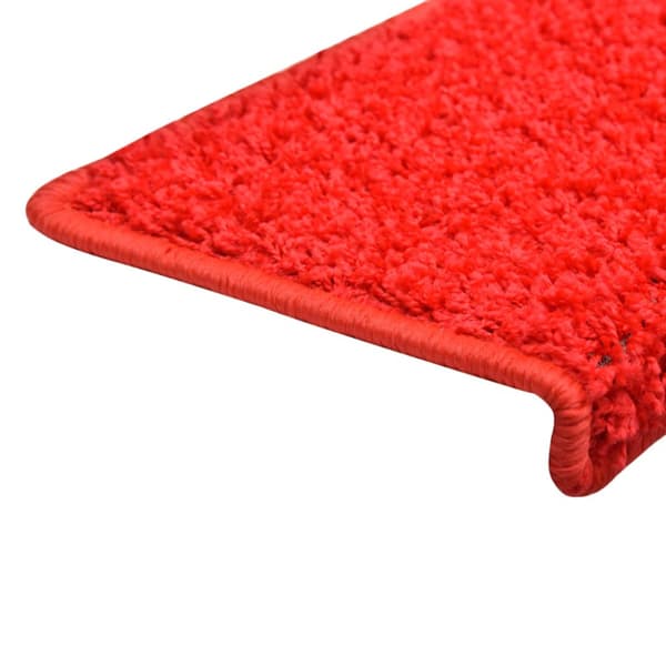 Trappmattor 10 st 65x21x4 cm röda rektangulära kanter