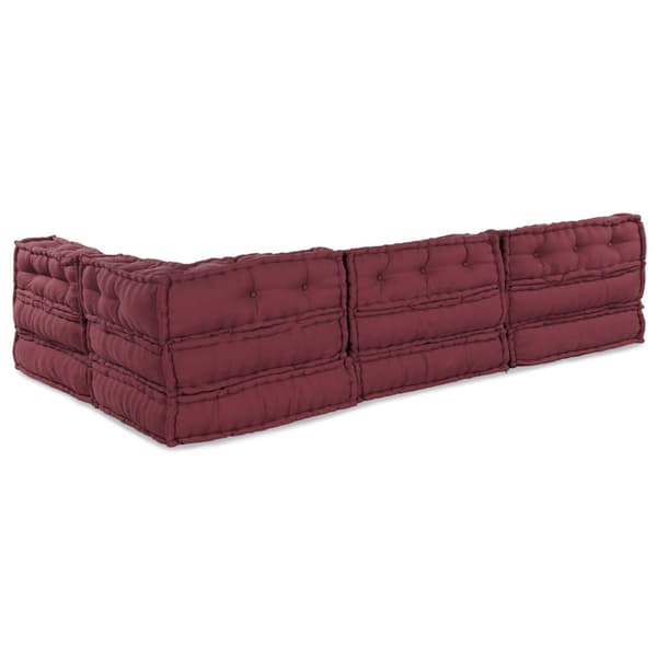Modulsofa enhet 4 pcs Bordeaux Tyg