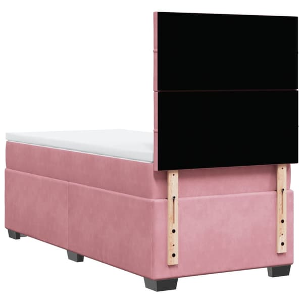 Ramsäng med madrass rosa 90x200 cm sammet