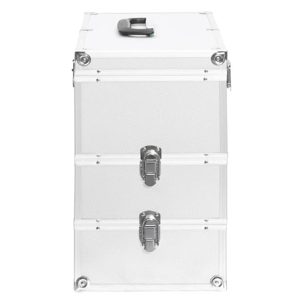 Sminklåda 37x24x40 cm silver aluminium