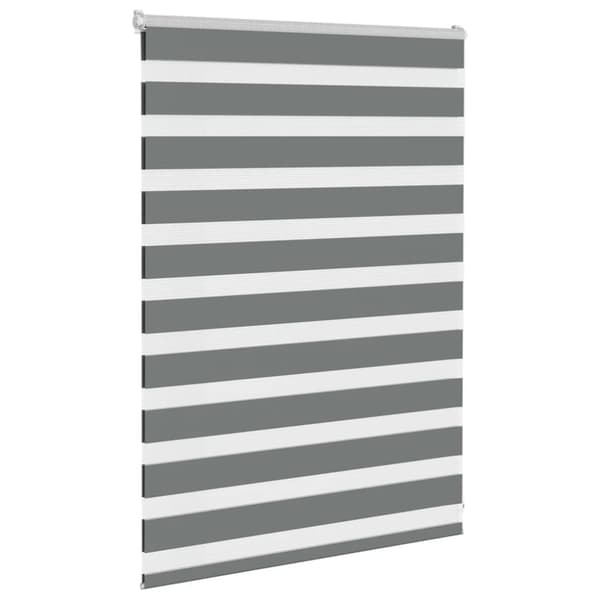 Rullgardin zebra mörkgrå 100x100 cm tyg bredd 95,9 cm polyester
