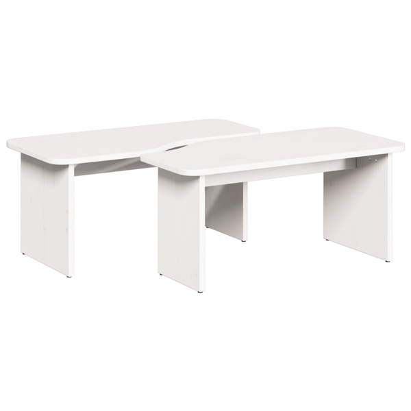 Kaffeebord 2 pcs Vit Massiv furu