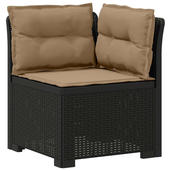 7-sits Soffa med Kuddar Rattanlook PP Antracit