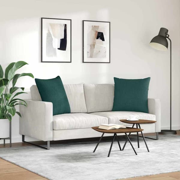 Sofakuddar 2 pcs Mörkgrön 80 x 80 cm tyg