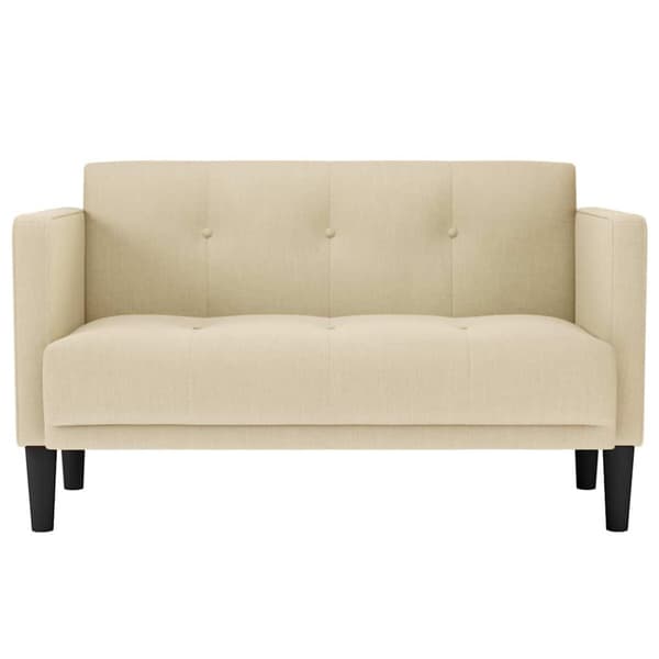 Loveseat soffa cremefärgad 111 cm tyg