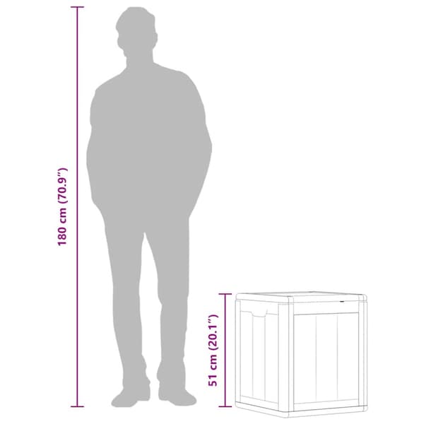 Dynbox 90 liter grå PP-träliknande
